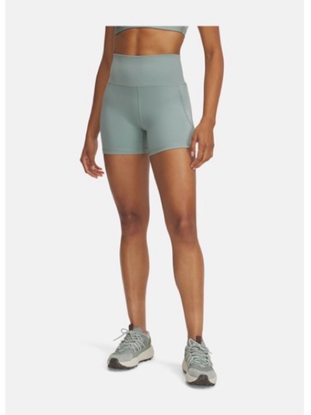 Under Armour Meridian Middy Bike Shorts in Silica Green - NWOT